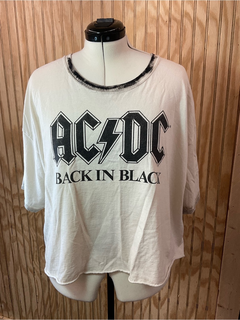 AC/DC White and Black 'Back In Black' Graphic Short Sleeve Tee
